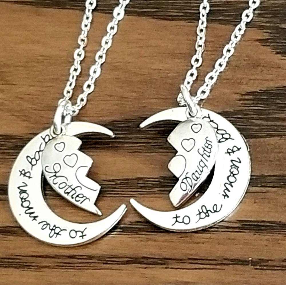 Mom Daughter Necklace Set Mom Gift Daughter Gift - Picture 3 of 6